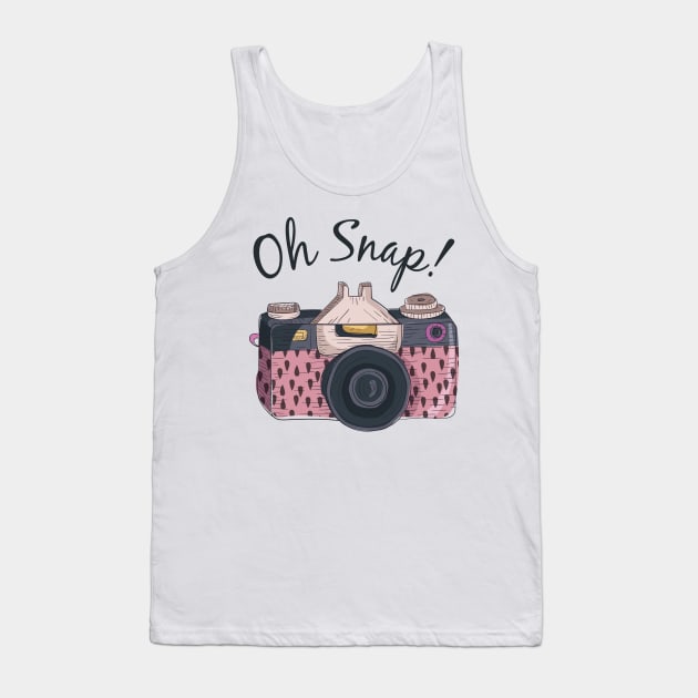 Funny Oh Snap! Vintage Camera Photography Tank Top by RajaGraphica